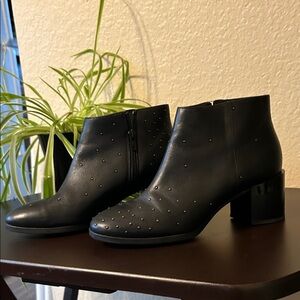 Elegant Black Studded Ankle Booties SIZE 38